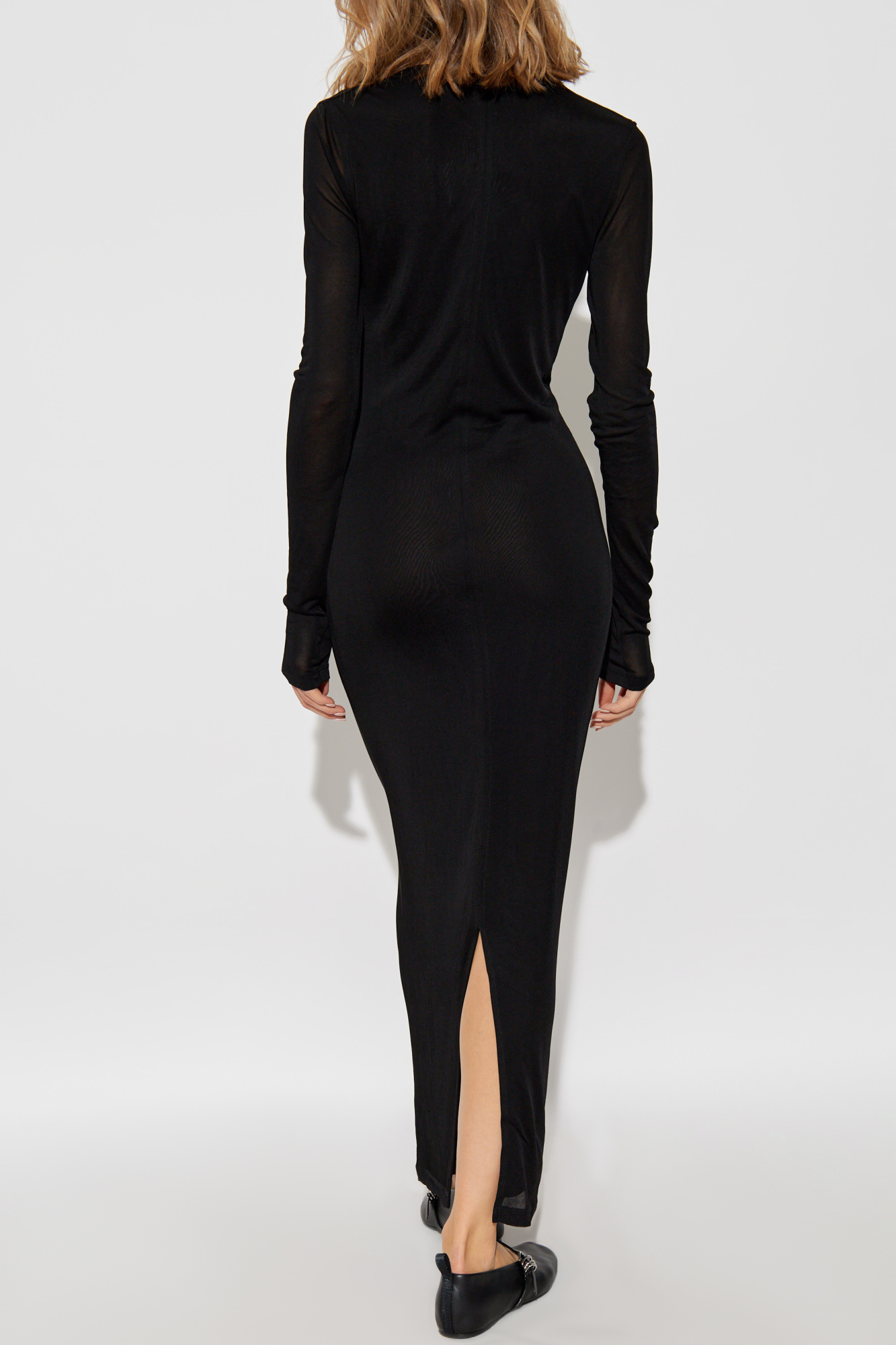 ワンピース toteme DRESS (251WRD0180YA0138 001) TOTEME-Crew-Neck Cady Dress-244WRD0144FB0296 BLACK 001 – Dope